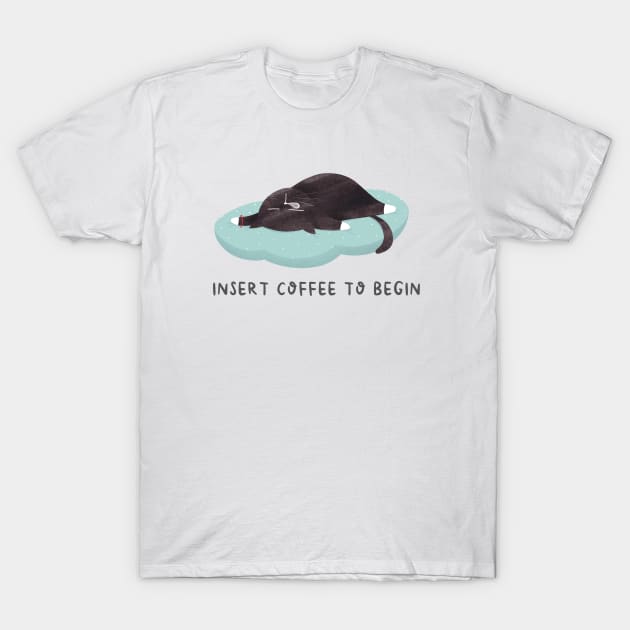 Insert coffee to begin T-Shirt by Moonaries illo